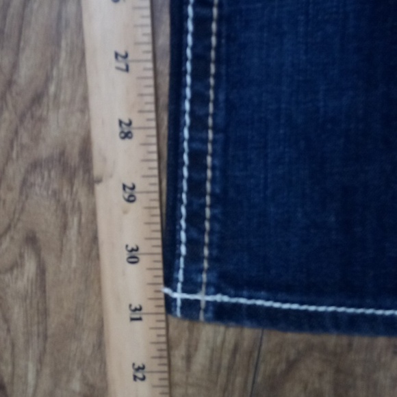 Rock Revival Women's 26 Bootcut Faux Leather Flap Pockets Distressed Anett NWOT - Picture 10 of 12